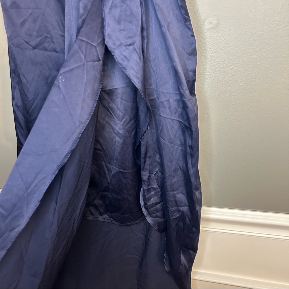 Lulus Law of Attraction Navy Blue One-Shoulder Asymmetrical Midi Dress, Size XS - Picture 8 of 13